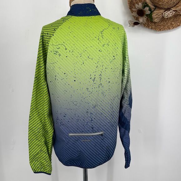 Shebeest Cycling Wind Breaker Neon Lightweight Jacket Packable XL Green Blue - Picture 3 of 14